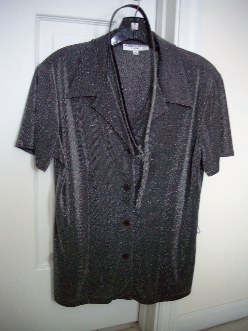 PATRICIA JONES USA METALLIC FORMAL DRESS SHIRT WITH BELT SIZE M - $19.99