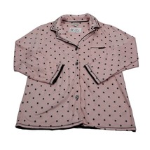 Anne Klein Shirt Womens L Pink Polka Dot Long Sleeve Button Up Pajama Top - £17.23 GBP