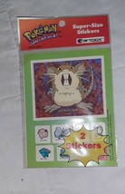 Pokemon Super-Size 1999 Artbox Stickers RATICSTE- Pikachu-MEOWTH- SEALED... - £5.16 GBP