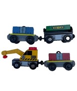 Lot of 4 Toy Train Cars Magnetic Crane Boxcars Coal Car Kid Kraft Toys R Us - €21,45 EUR