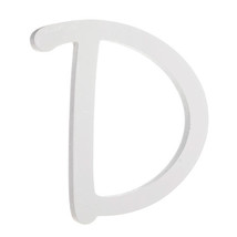 9 Inches White Wood Letter D Brush Font - $21.97