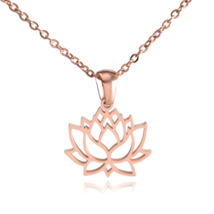 Lotus Flower Stainless Steel Necklace - £14.45 GBP