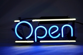 New &#39;Open&#39; Beer Bar Pub Art Window Display Real Neon Light Sign 10&quot;x8&quot; - £54.29 GBP