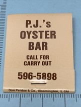 Vintage Matchbook Cover  P.J.’s Oyster Bar Indian Rocks Beach, Fla. gmg unstruck - £9.88 GBP