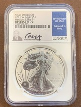 2021 W- American Silver Eagle- Reverse Proof- NGC- PF70- Edmund C. Moy Signed - £340.54 GBP