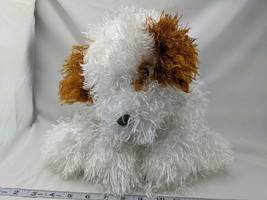 Kellytoy Shaggy Dog Plush Puppy 14 Inch White Brown Stuffed Animal Toy - £33.94 GBP