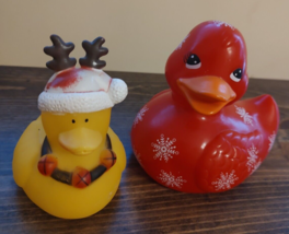 Snowflake Holiday Rubber Duck Ducky Duckie Bath Toys - £4.30 GBP