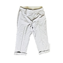 Chaus Womens Capri Cropped Grey White Stripe Pants - $17.99