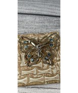Butterfly Brooch Pin Silver Tone Blue Rhinestones Light Airy Jewelry - $167.07 MXN