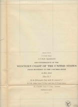  1851 Reconnoissance US Coast Survey Map Western Coast of the United States  - £118.07 GBP