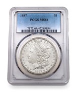 1887 Silver Morgan Dollar Graded By PCGS As MS-64! Beautiful color-
show... - €156,41 EUR