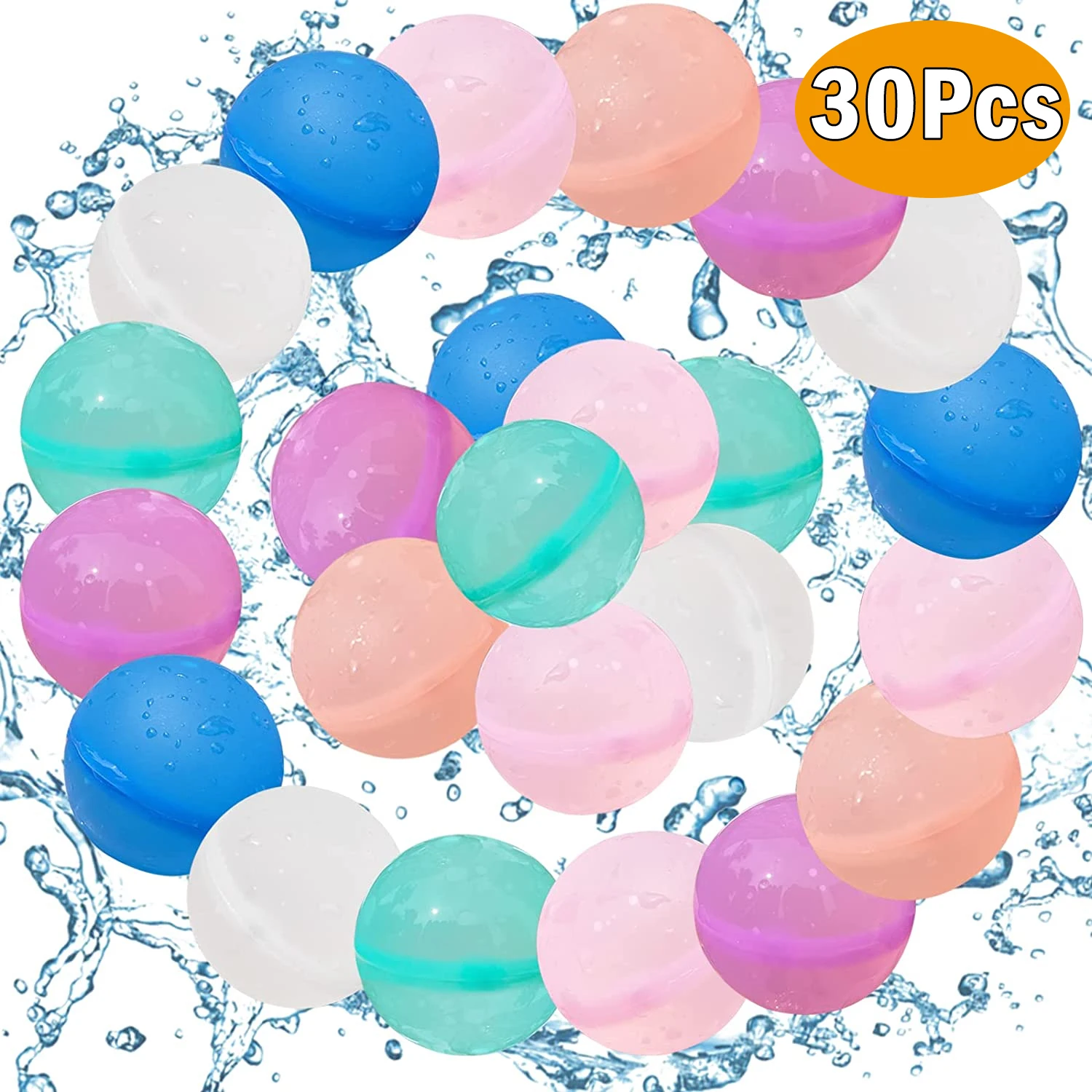 30pcs Wholesale Silicone Reusable Water Balloons Summer Beach Play Toy Wat - £27.53 GBP