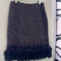 Lafayette 148 NY Size 2 Brown &amp; Purple Beaded Skirt - £68.06 GBP