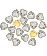 Heart Rhinestone 30Pcs White Crystal Heart Shape Flatback Sew On Rhinest... - £17.18 GBP