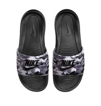 Nike Victori One Camo Print Slides Mens Size 13 Sandals Black Gray White - £43.86 GBP