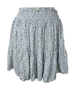 Blue and White Floral Mini Skirt Size Medium - £19.75 GBP