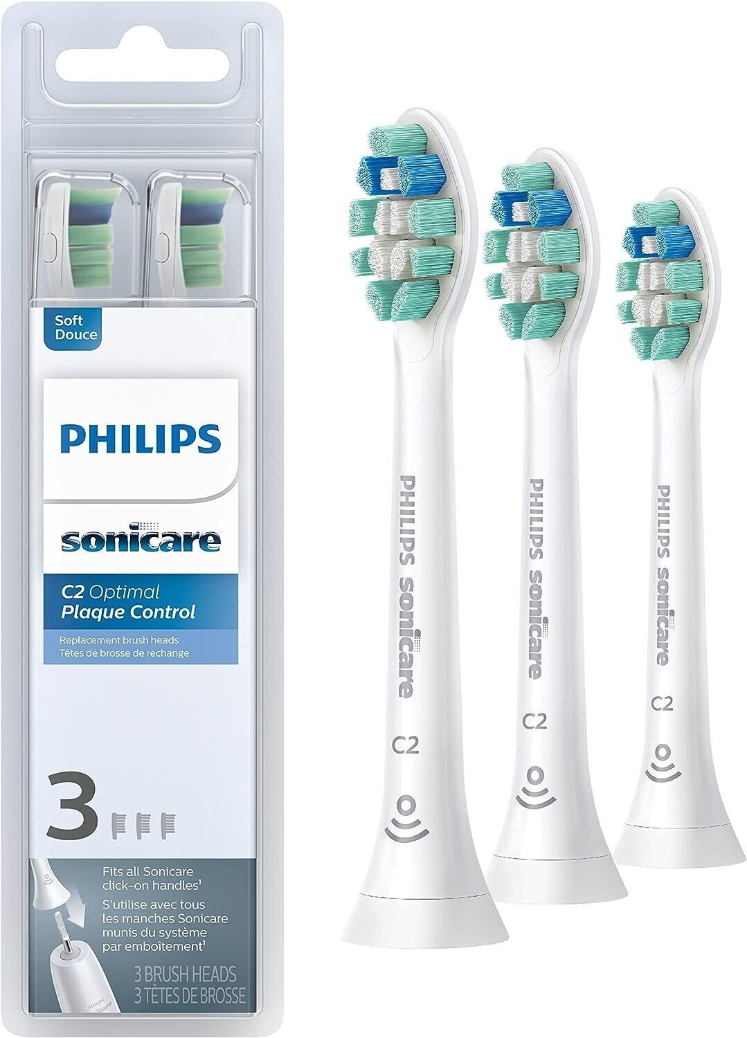 Open Box - Philips Sonicare Genuine C2 Optimal Plaque Control Toothbrush Heads, - $13.85