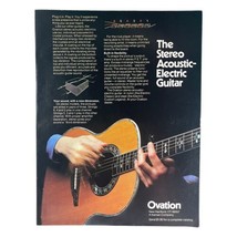 Ovation Vintage 70s Print Advertisement Stereo Acoustic Electric Guitar Music - £14.87 GBP
