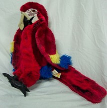 Folkmanis SOFT SCARLET RED MACAW PARROT HAND PUPPET 16&quot; Plush STUFFED AN... - £23.39 GBP