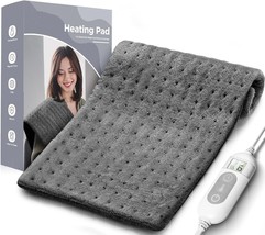 Heating Pad for Back &amp; Cramps Relief,Electric Heat Pad Heat, (Dark Grey,12&quot;x24&quot;) - $13.85