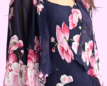 Robbie Bee Womens 2pc. Chiffon Drape Jacket Dress Size: 14 Navy, Pink RE... - $39.11
