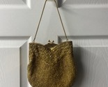 Ed B Robinson Small gold Satin Lined Beaded Evening Bag Vintage - $32.62