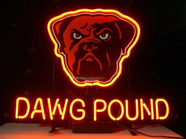 Cleveland Browns Dog Dawg Pound Neon Sign 16&quot;x14&quot; - £110.85 GBP