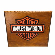 Harley Davidson Wood Rustic Primitive Farmhouse Decor USA - $42.70