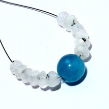 Rainbow Moonstone Round Agate Beads Briolette Natural Loose Gemstone Jew... - $3.49