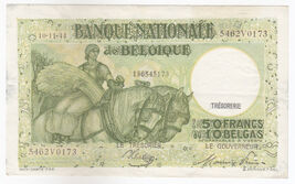 Belgique, 50 Francs, 1944, P106, XF - $18.47