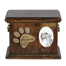 Urn for dog’s ashes with ceramic plate and description - Kerry Blue Terrier, ART - £78.89 GBP