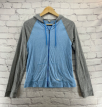 Under Armour Sweatshirt Womens Sz M Lightweight Full-Zip Blue Gray Raglan - $9.89