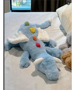 Large Sky Blue Dragon Plush Cat Style Stuffed Animal 50cm Soft - $346.70 MXN