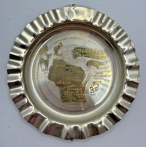 Vintage Wisonsin The Badger State Metal Jewlery Dish Ashtray SKUPB184 - £27.64 GBP