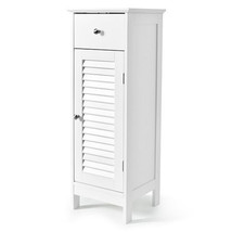 Woodern Bathroom Floor Storage Cabinet with Drawer and Shutter Door-White - £130.11 GBP