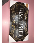 embellished canvas offical wine taster at work 16 in by 8 1/2 inch - $20.39