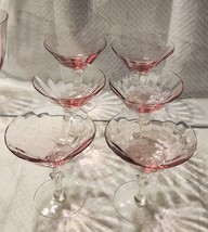 6 Gorgeous Tiffin Franciscan Pink Wisteria Discontinued Champagne Glasse... - £136.23 GBP