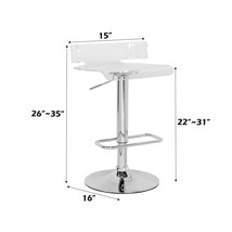 Rania Adjustable Stool w/Swivel, Clear &amp; Chrome Finish - $145.00