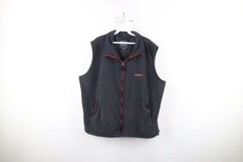 Vtg Abercrombie &amp; Fitch Mens Large Faded Spell Out Full Zip Fleece Vest Jacket - £46.67 GBP