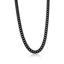 Steel 8mm Miami Cuban Chain Necklace Matte Black IP Plated - £60.75 GBP