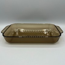 Pyrex 232R 2Qt-2L 11"x7"x1.5" Rectangular Brown Glass Casserole Brownie Pan - $22.76