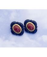 Vintage Midnight Blue and Red Stud Earrings By Avon H2 - $24.99