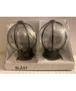 Ikea Blast Glass Globe Black Steel Curtain Round Rod Finials, NEW - £14.94 GBP