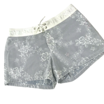 VTG 90s Shorts Anchor Blue Floral Print Jrs Womens Board Beach aloha Sz ... - £15.56 GBP