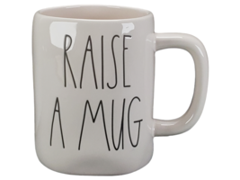 Rae Dunn Raise A Mug Ivory White Ceramic Farmhouse Coffee Mug Handcrafted - $18.67