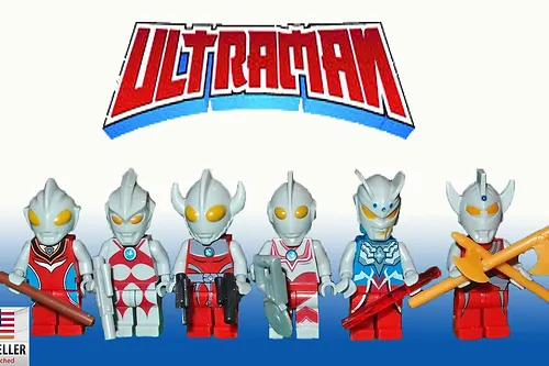 PAPBRIKS Ultraman cartoon comic Minifigure set of 6 Custome Rare Minifig... - $28.00