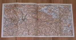 1925 Vintage Map Of Riesengebirge Sudetes Hirschberg Silesia Poland Germany - £17.07 GBP