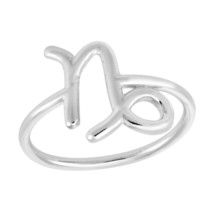 Astrological Zodiac Sign &#39;Capricorn&#39; Sterling Silver Band Ring-8 - £11.91 GBP