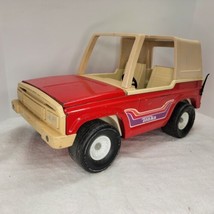 Vtg Tonka Bronco Jeep Truck Car Fits Barbie Doll Red T Top 835TR Pressed Steel - £35.81 GBP