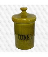 Vintage MCM Avocado Green Cookie Jar Holiday Designs Ceramic Mushroom To... - £23.69 GBP